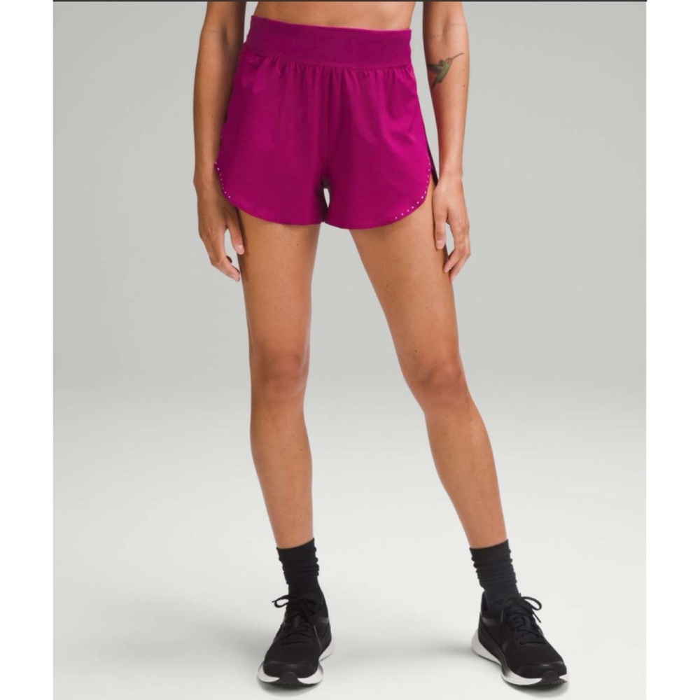 Lululemon Fast and Free Reflective High-Rise Classic-fit Shorts 3” 14